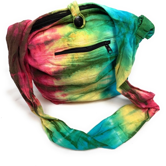 Tie Dye Handmade Heavy Cotton Sling Bag - Picture 2 of 4
